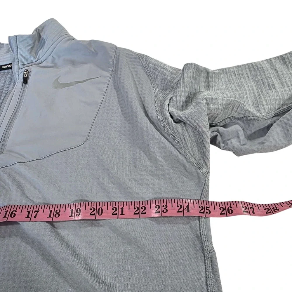 Nike Dri-FIT Running 1/4 Zip‎ Long Sleeve Shirt Men's XXL Grey Textured Preppy